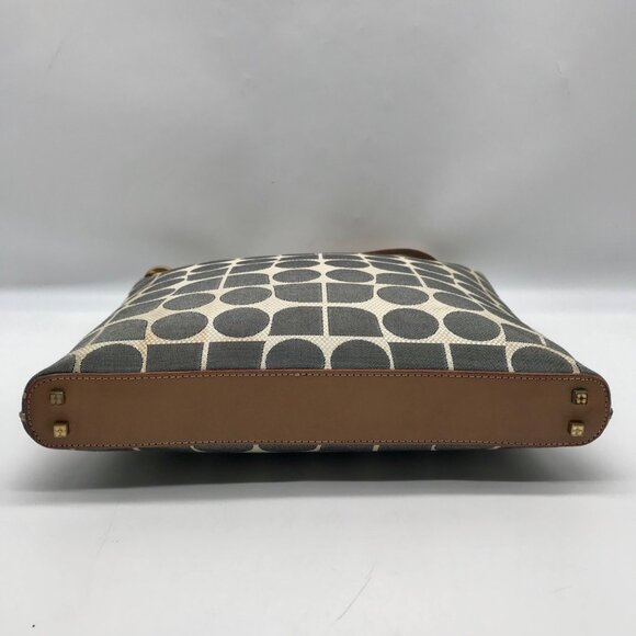 Kate Spade Gray Canvas Vintage Geometric Print Shoulder Bag - Picture 5 of 11